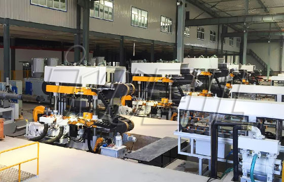 Κάθετη HDPE PP DWC διπλοτειχισμένη ζαρωμένη μηχανή σωλήνων
