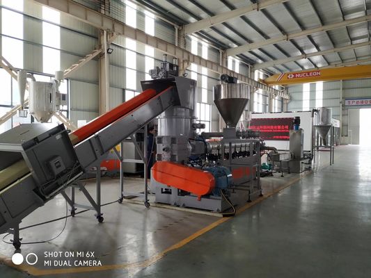 Granulator ανακύκλωσης ταινιών γεωργίας βιομηχανίας PE PP με το συμπιεστή Pelletizing η γραμμή